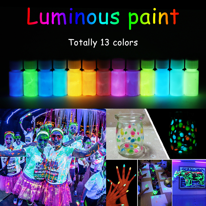 20g Purple Luminous Paint Glow in the Dark Fluorescent Paint for Party Nail Decoration Art Supplies