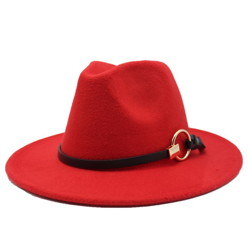 56-60cm Men Women Flat Brim Panama Style Wool Felt Jazz Fedora Hat Cap Gentleman Europe Formal Hat white Floppy Trilby Party Hat