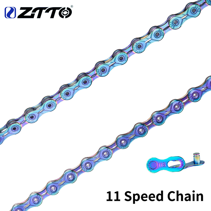 ZTTO Bicycle Chain 11 Speed Colorful EL/SLR 11s 22s MTB 11 speed Mtb Road Bike ultralight Durable Chain With Missing Link Chains