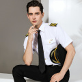 International AirLine Captain uniform pilot shirt male engineer Clothing night shop hairstylist Costume personality white shirt