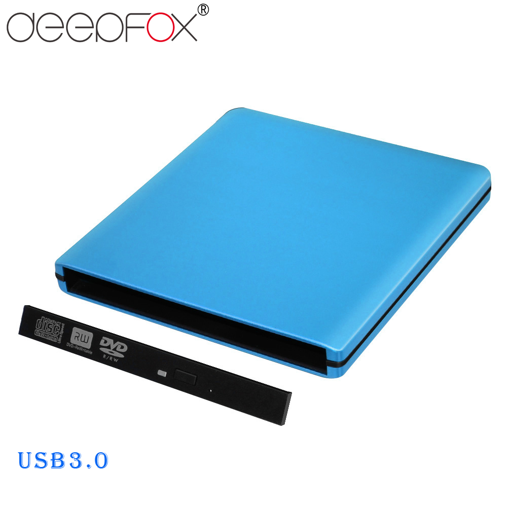 DeepFox Aluminum 12.7mm USB 3.0 External DVD Optical Drives Enclosure SATA II External DVD Case Support 3.0 Gbps