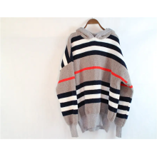 Grey Striped Knit Sweater Sweater