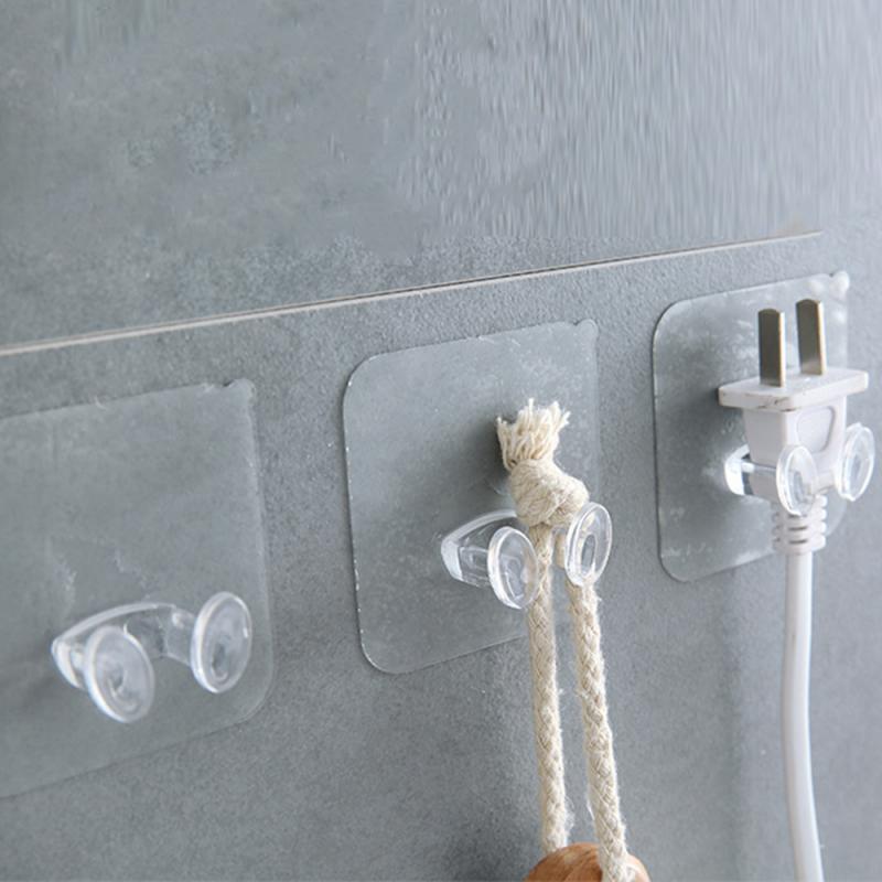 1/6Pcs Wall Storage Hook Power Plug Socket Holder Wall Adhesive Hooks Plug Hook For Kitchen Bathroom Accessories Storage
