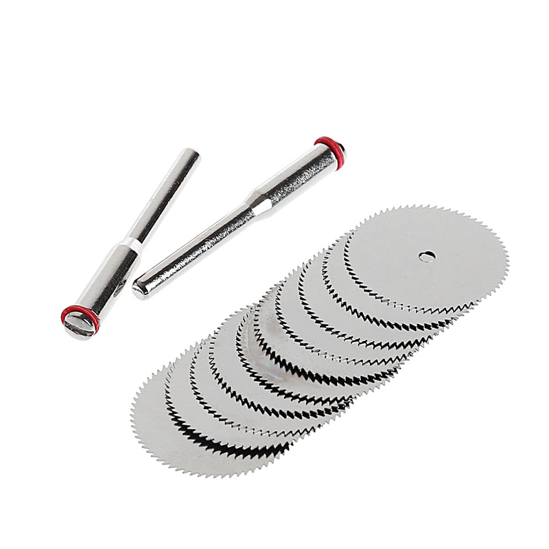 10PCS/SET Wood Saw Blade Disc + 2 x Rod Dremel Rotary Cutting Tool 10 x 25mm Drop Shipping Support