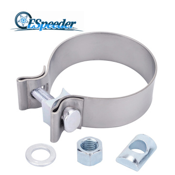 ESPEEDER Universal 3 Inch High Strength Butt Joint Stainless Steel Exhaust Clamp Band Kit 3.0'' Auto Turbo Pipe Clips