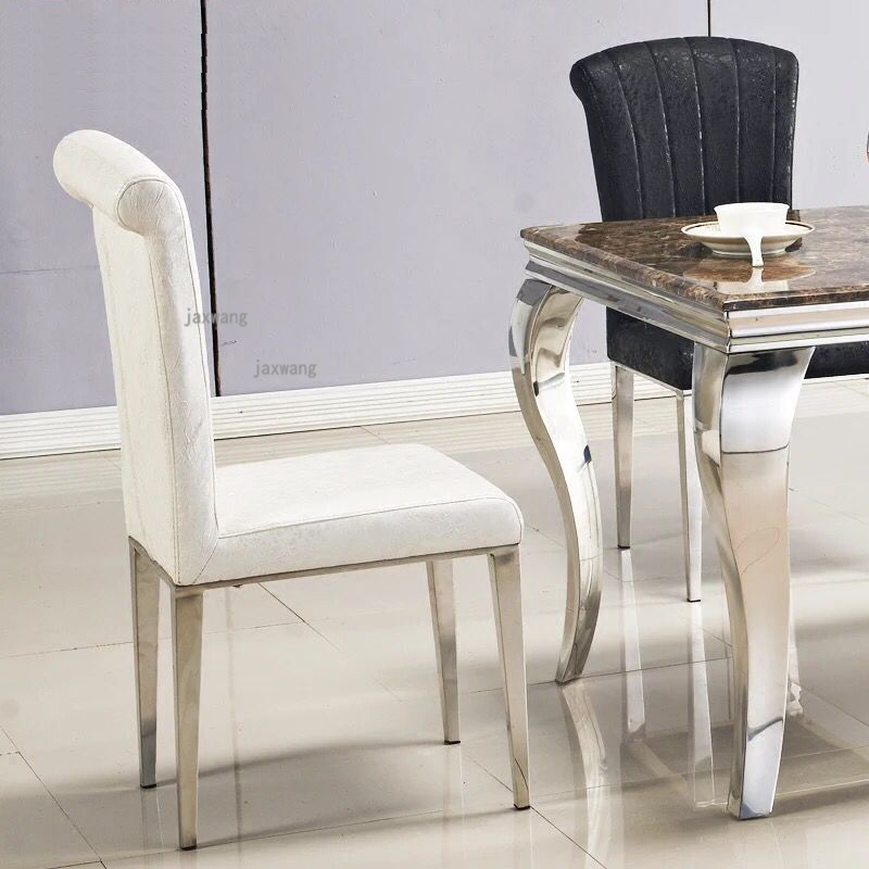 Light Luxury Stainless Steel Dining Chairs Fashion Simple Hotel Chair Home Living Room Furniture Nordic Dining Room Chairs