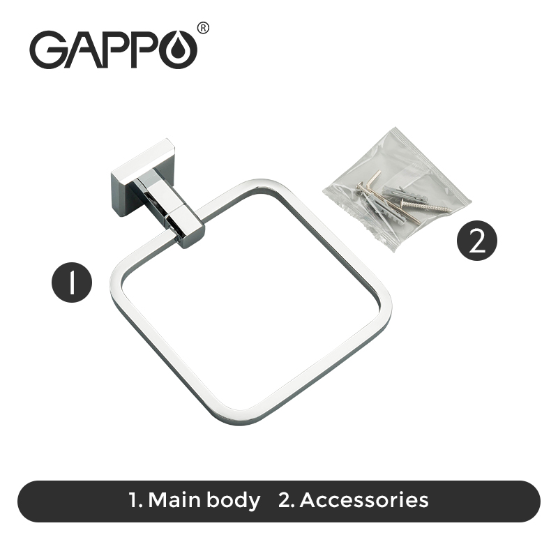 GAPPO Towel Rings Square towel kitchen towel rack towel bar sus brass wall mounted Towel Rack Bathroom Accessories G3804