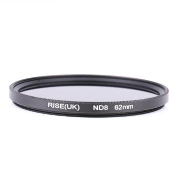 RISE(UK) 62mm Neutral Density ND8 Filter for any 62mm Lens of DSR DLSR Camera