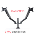 DL-T10-2A 17-27" grommet clamp base LCD LED Monitor desktop stand Holder Arm gas Spring Full Motion TV Mount Loading 2-9 kgs