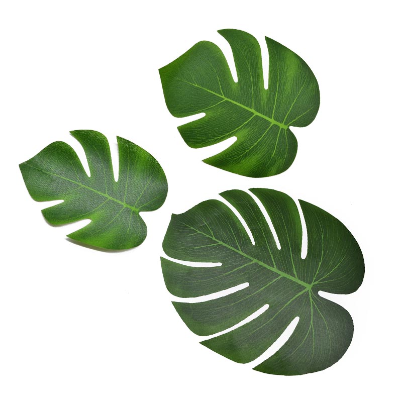 12Pcs Artificial Tropical Palm Leaves Hawaiian Beach Theme Wedding Party Leaves Jungle Party Table Decoration Accessories
