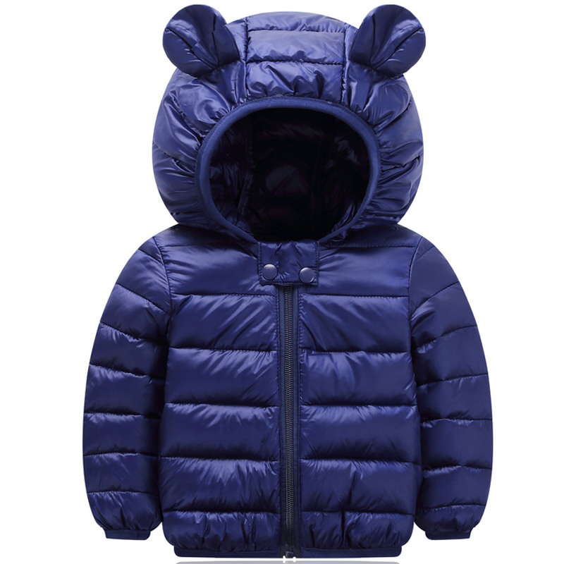 Hooded Down Coat Childrens' Winter Jacket Solid Cute Ears Outerwear Boys Girls Winter Baby Girl Winter Clothes Kids Down Jacket