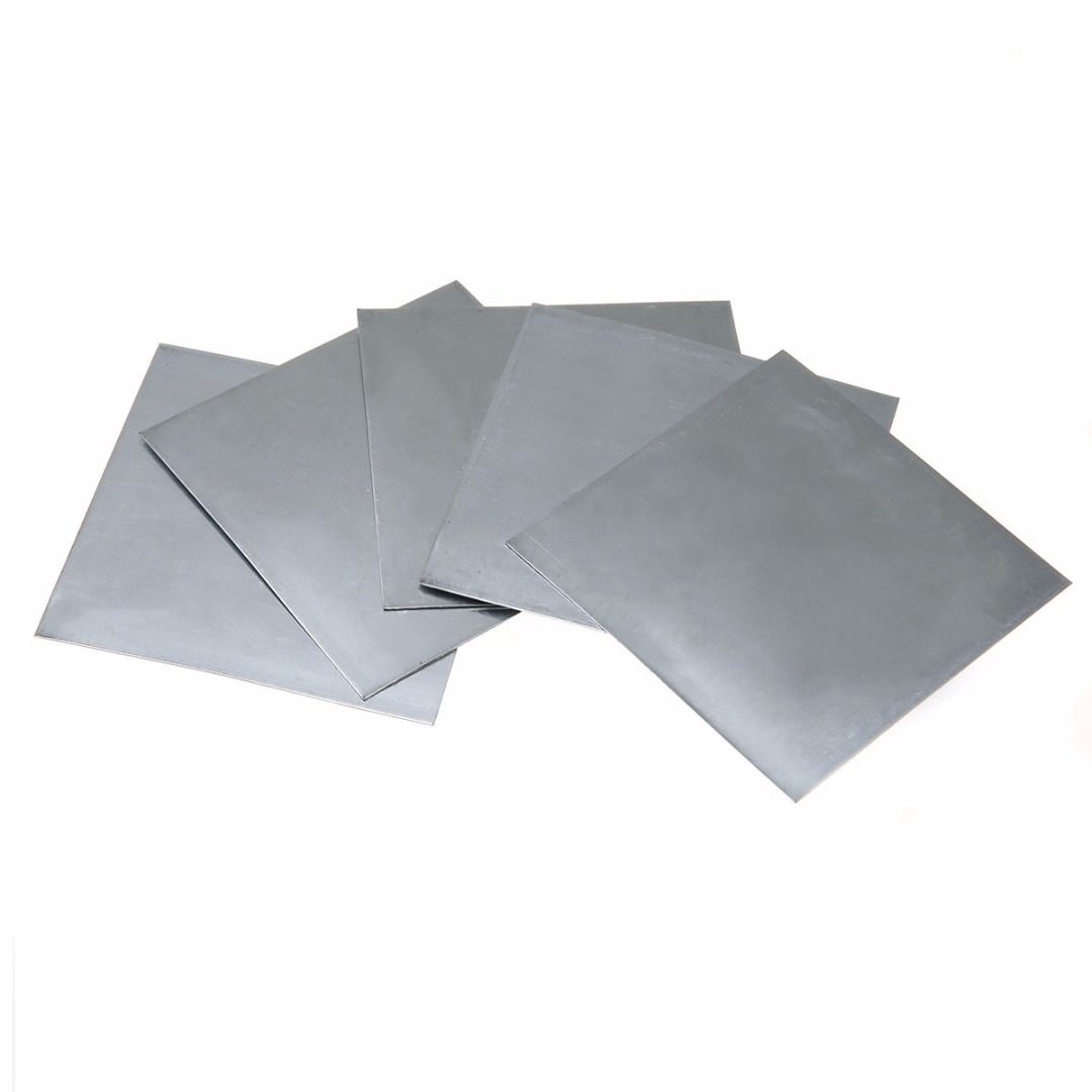 5pcs 0.2mm Thickness High Purity Zinc Sheet 99.9% Pure Zinc Plate 140x140For Science Lab