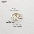 Gold Toe Ring Double Leaf Medusa Rings For New Fashion Vintage Ring Stainless Steel Jewelry Ladies Jewelry Bague Femme