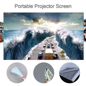 80 100 120 inch HD Projector Screen 16:9 Frameless Video Projection Screen Foldable Wall Mounted for Home Office Grey screen
