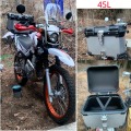 65L 55L 45L Motorcycle Storage Trunk Tail Top Tool Box Rear Luggage Helmet Lock Case Waterproof Aluminum Universal Accessories