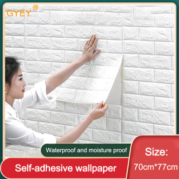 Self adhesive Waterproof TV Background Brick Wallpapers 3D Wall Sticker Living Room Wallpaper Mural Bedroom Decorative 70*77