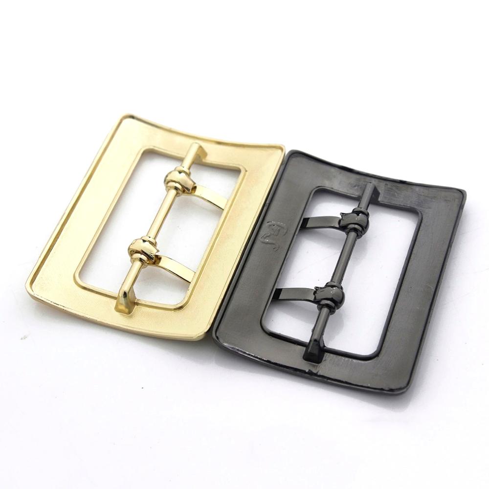 1pcs 50mm Zinc Alloy Metal Buckle Rectangle Fashion Double Needle Buckle for Leather Craft Bag Belt Strap Craft DIY Accessories