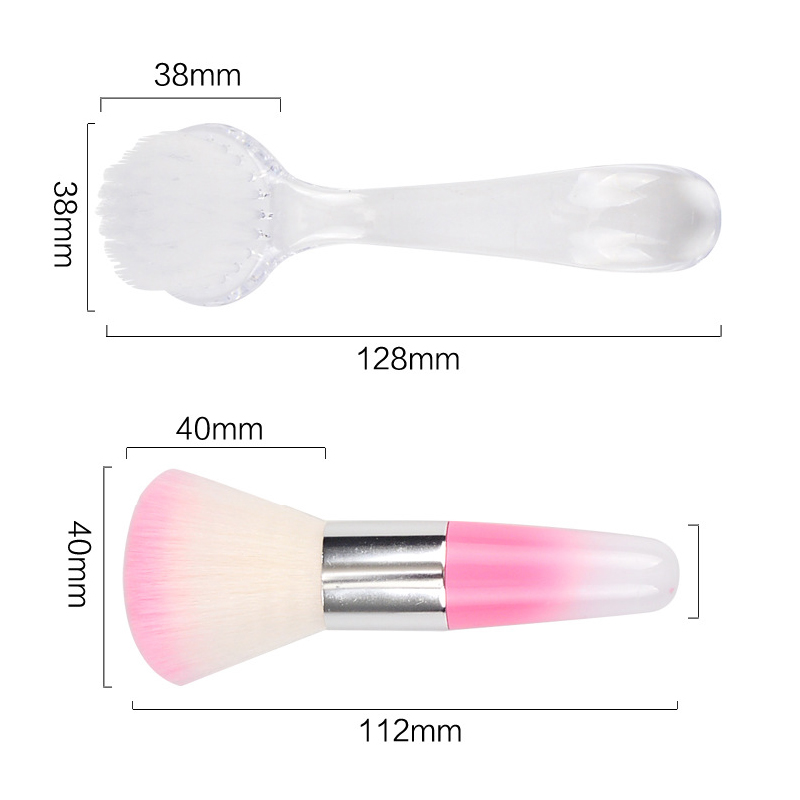 4Pcs Nail Art Cleaning Dust Brushes Manicure Pedicure Colorful Nail Tools For Nail Gel Polish Nail Brushes Sets & Kits