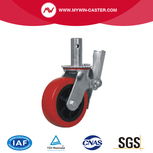 Red Wheels with Locking Brakes 4 pcs Scaffold Caster 5/" 6/" 8/" Black