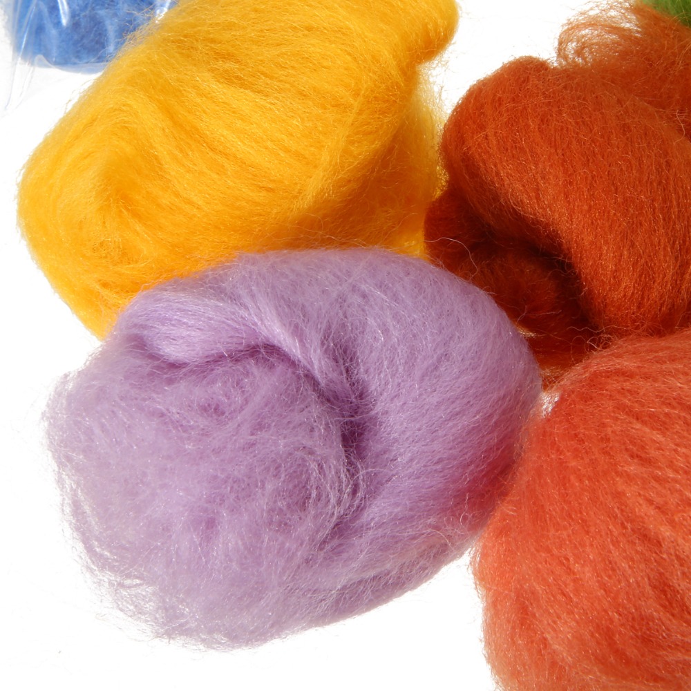 36 Colors 3g Felting Wool Fiber Wool Felt Starter Kit For Needle Felting Roving Dyed Spinning Wet Felting Fiber For DIY Crafts