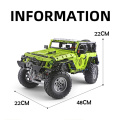 New Scale 1: 8 Off Road Vehicle Rubicon 2343pcs Green Car Model Building Blocks Bricks Educational Toy Birthday Gifts