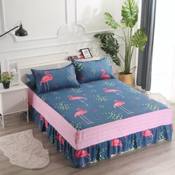 3pc set Bed Skirt +2 free pillowcase Mattress Cover Christmas Decoration Luxury Bed Cover Shirt For 1.2/1.5/1.8m Bed