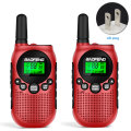 2pcs Camping Team Mini Rechargeable Kid Walkie Talkie Long Distance 2 Way Radio Noise Reduction 16 Channel Hiking Adventures