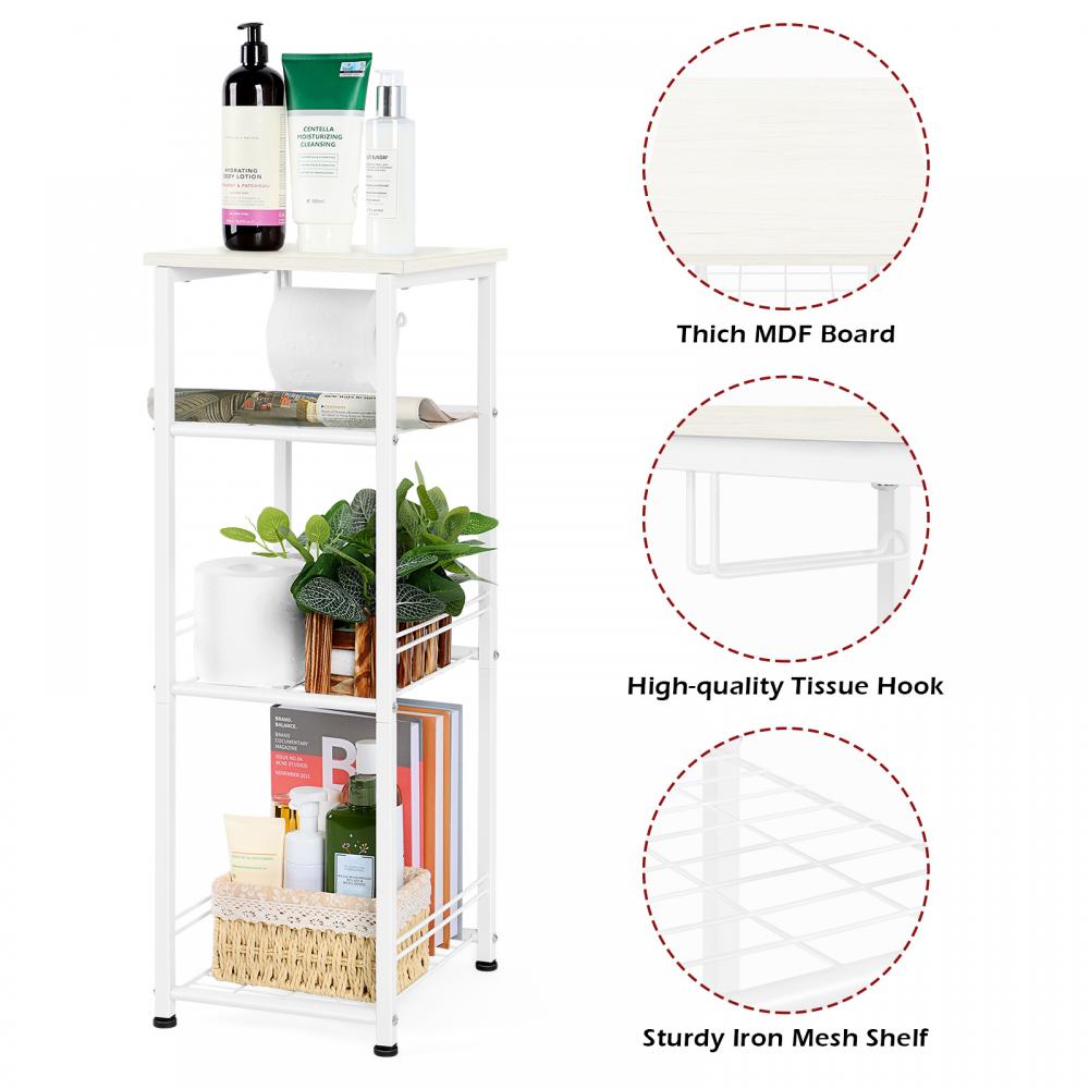 4-Tier Storage Shelves Standing Shelving Units and Storage