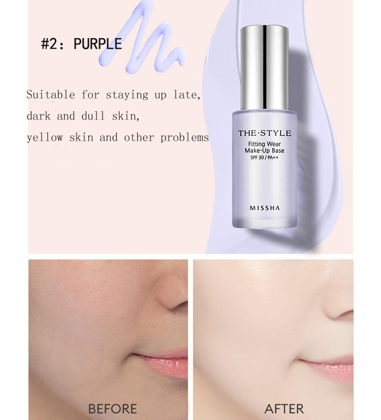 MISSHA The Style Fitting Wear Makeup Base SPF30/PA++ Face Foundation Base Long Wear Moisturizer Oil Control Korea Cosmetics