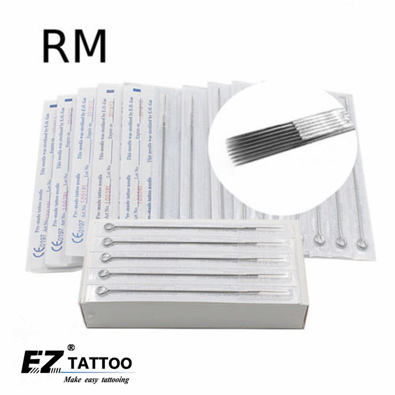 30PCS 49RM 39RM 35RM EZ Disposable Sterilized Tattoo Needles Round Magnum Needles Stainless Steel For tattoo grips tattoo tips
