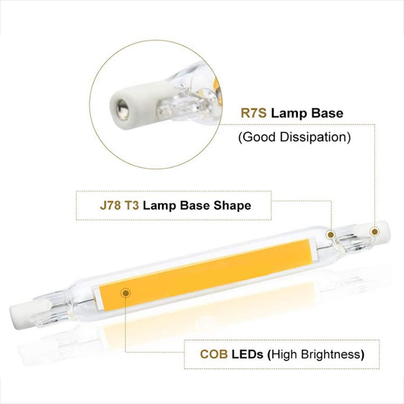 R7S Led Bulb COB Glass Tube 78mm 118mm led Lamp 6W 10W 15W Replace Halogen 40W 50W 80W Floodlight Diode Spot Light AC 220V-240V