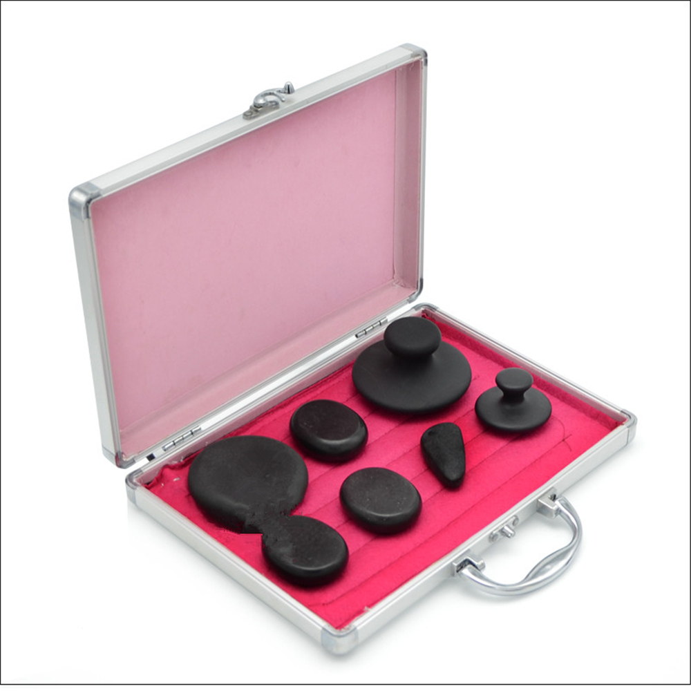 HIMABM Portable Mini Health Hot Stone Heater Heating Box Massage Lava Natural Energy Massage Stone Set Hot Spa Rock Basalt Stone