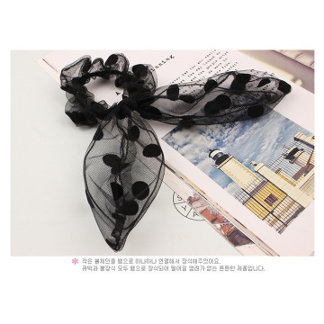 New arrival Women fashion lace Rabbit ears hair bands girl's lovely bow gum Hair accessories rubber rope headwear