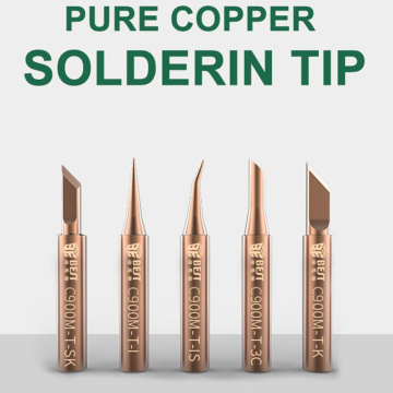 5 in 1 Soldering Iron Tips Welding Nozzle Oxygen-free Copper Lead-free Solder Non-stick Tin Tip DIY Tools Set for Horns Plastic