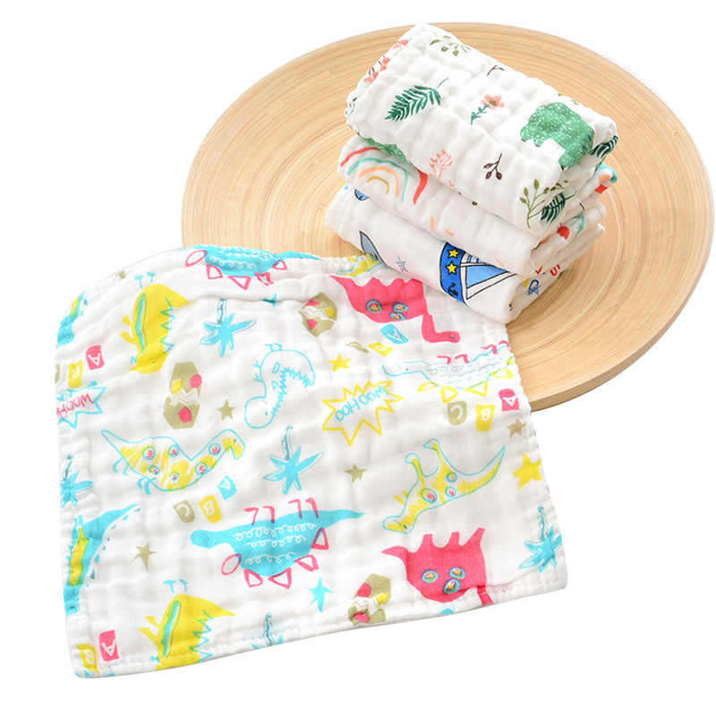 2 Pcs/Lot Baby Towel Handkerchief Hand Face Bath Feeding Gauze Cotton Towels Muslin Square Cloth Wipes for Boys Girls 25*25 cm