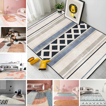 Nordic Light Non-Slip Rug Luxury Modern Minimalist Geometric Abstract Living Room Bedroom Warm Carpet Mat Home Decor Floor Rug
