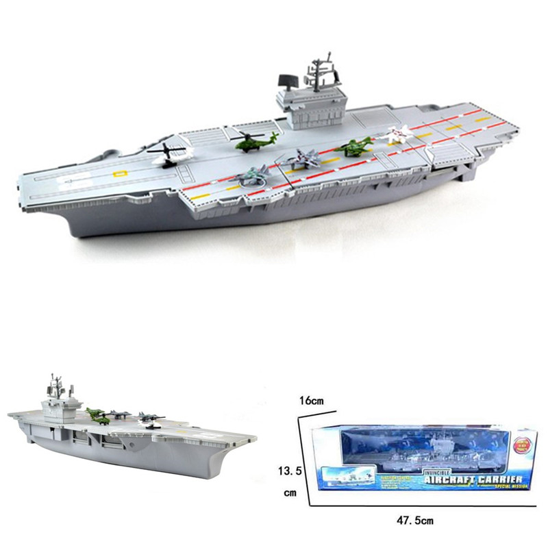 Aircraft Carrier Model Military Planes Simulation Aircraft Carrier Static Model With 6 Airplane Kids Children Gift Toys