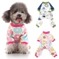 Pet Dogs 4 Legged Pajamas Cartoon Homewear Puppy Apparel Jumpsuit All Seasons Cotton Romper in stock