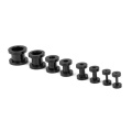 Stainless Steel Ear Tunnels Plugs Ear Stretchers Expanders 1.6-10mm Set of 16Pcs Black