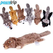 pawstrip Cute Plush Dog Toys Squeak Cleaning Teeth Dog Chew Toys Squeaky Squirrel Wolf Rabbit Stuffed Animal Pet Toys For Dogs