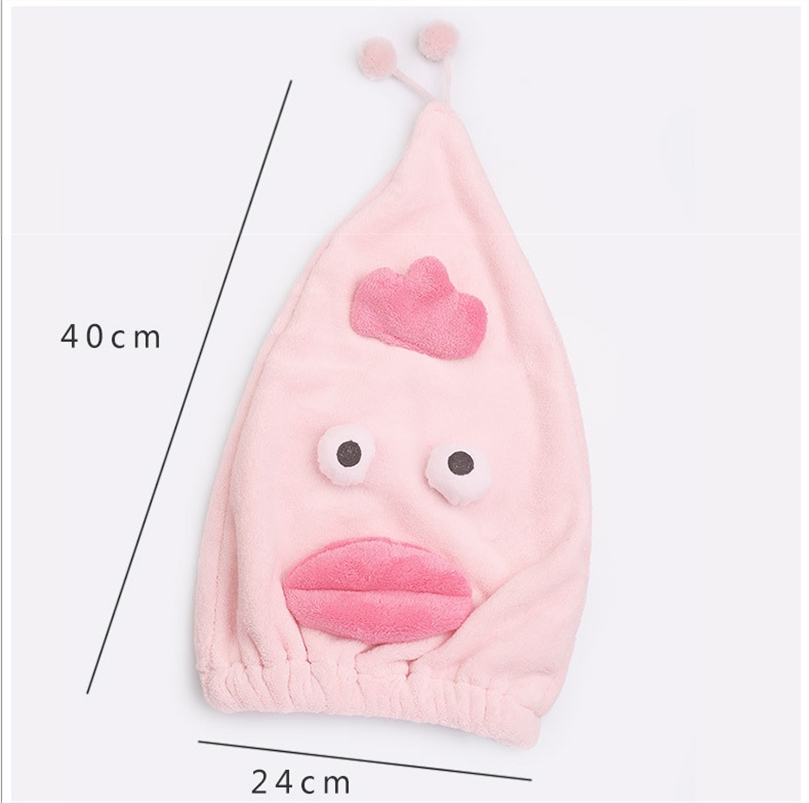 Cute Cartoon Shower Cap Microfiber Hair Turban Quickly Dry Hair Hat Wrapped Towel Bathing Shower Cap Bathroom Cleaning Cap