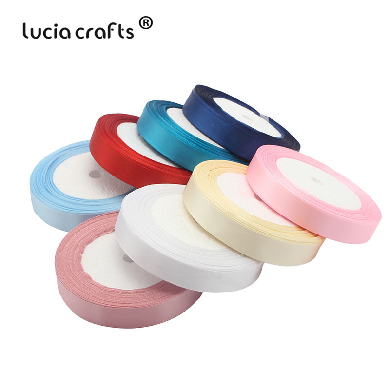 Lucia Crafts 25y 6-50mm Silk Satin Ribbon For DIY Christmas Wedding Party Gift Wrapping Decor U0402