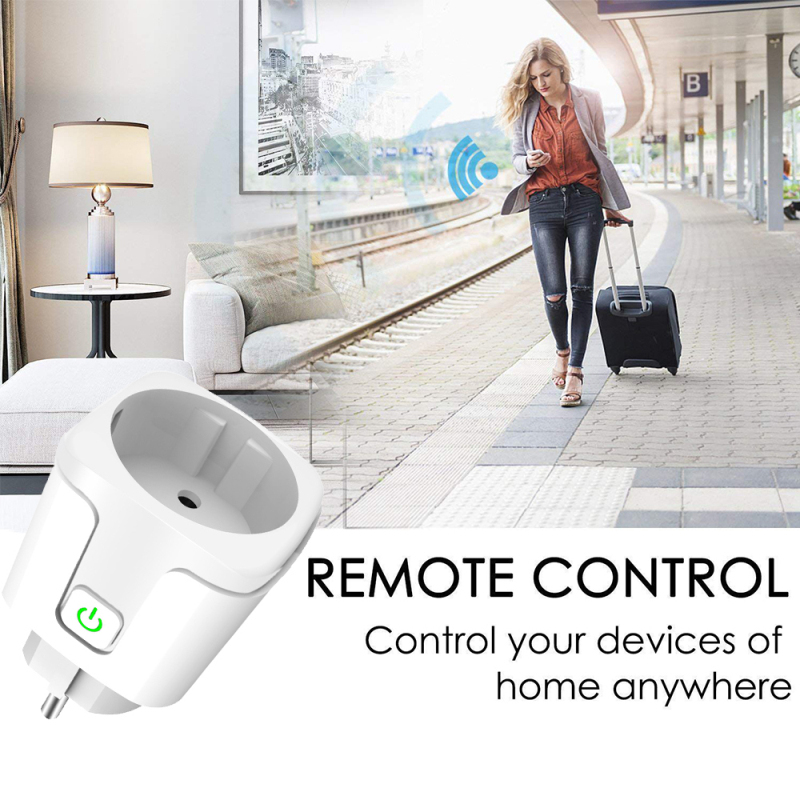Home Fire Retardant PC 16A WIFI Wireless Remote Socket Plug Voice Control Smart Timer Plug Smart Power Smart Socket For Homekit