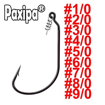 20 pcs Fishing Worm Hook with Spring Twist Lock For Soft Worm Lure Bass Barbed Carp Crank Fishing Hook