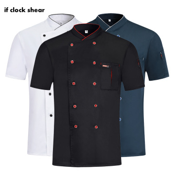 short sleeves kitchen chef uniform Restaurant Catering jacket Double breasted hotel Cook chef apron workwear M-4XL wholesale new