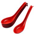 Black Red Plastic Spoon Home Flatware Porridge Bowl Chinese Dinner Spoon Japanese Soup Spoon for Home Restaurant kitchen tools