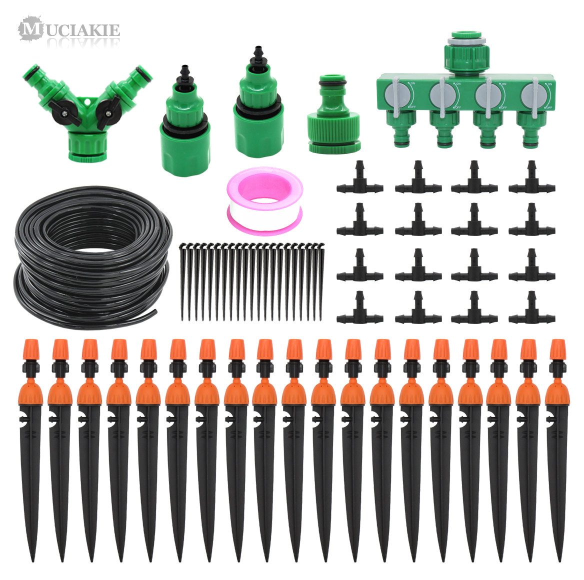 MUCIAKIE 5M To 40M DIY Micro Drip Irrigation System Self Plant Watering Kit For Yard Garden Lawn Drippers Sprinkling And Sprayer
