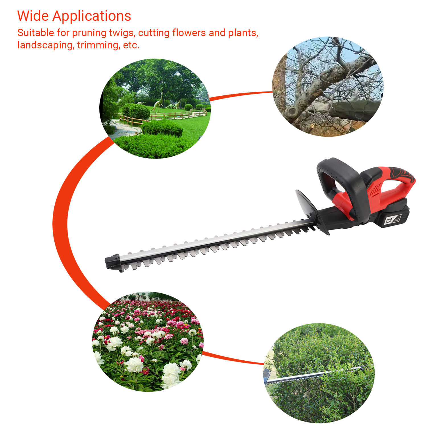 Electric Wireless Hedge Trimmer Garden Tool Electric Pruner Cordless Hedge Trimmer Rechargeable Hedge Shearing Machine Tools