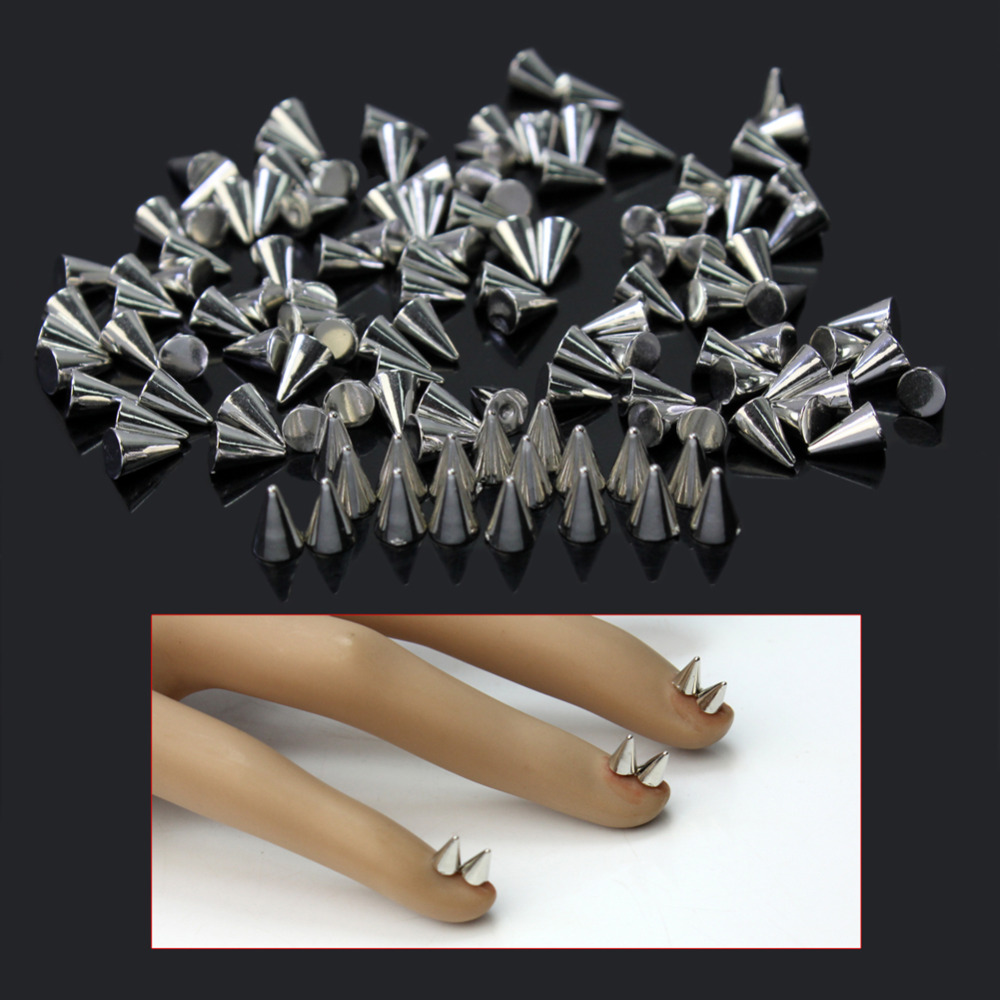 100PCS Metal Punk Cone Nail Art Spikes Stud Studded Decoration Charm 3D DIY Tiny Rivet For Nails Tip Decor 3 Colors