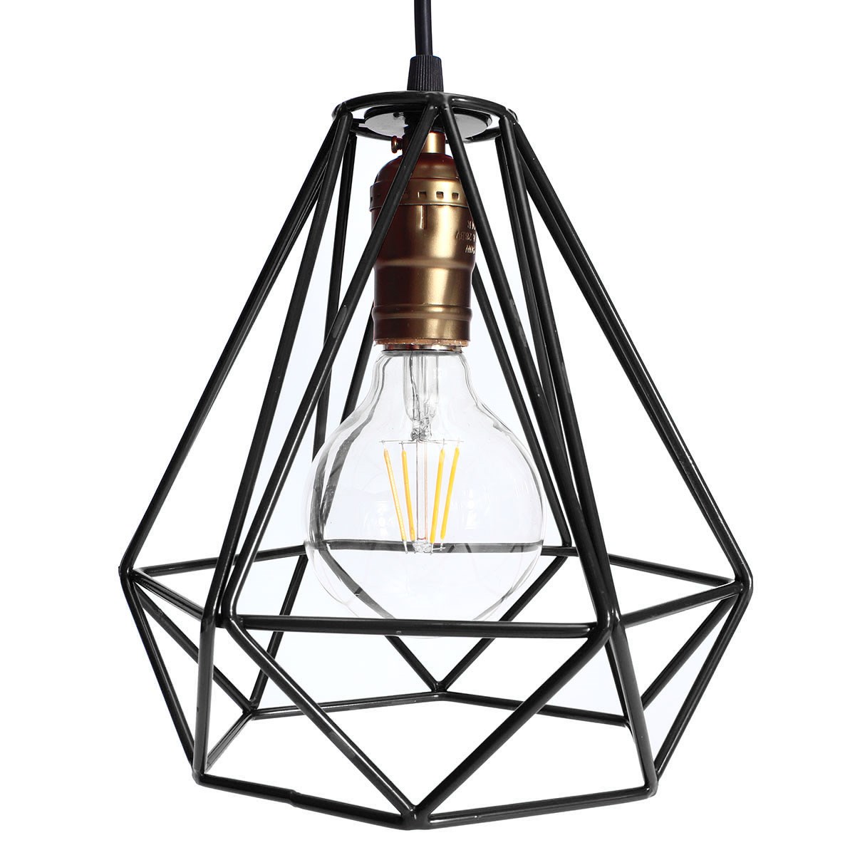 New Lamp Cover Loft Industrial Edison Metal Wire Frame Ceiling Pendant Hanging Light Lamp Lampshade Modern Cage Fixture